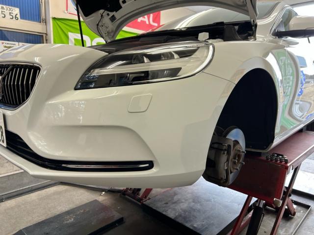 ボルボ　Ｖ４０　法定車検整備　ブレーキメンテナンス　バッテリー点検　車両診断テスト　輸入車販売店　輸入車メンテナンス　福島県　白河市