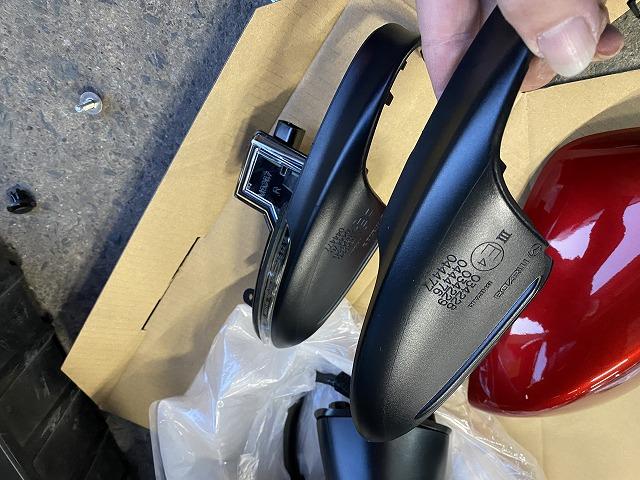 マツダ　デミオ　ドアミラー交換　ミラー不具合　ミラーが動かない　純正部品　ミラー組替え　モーター交換　福島県いわき市　いわき市　いわき板金　
