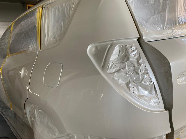トヨタ　ヴァンガード　リア廻り補修　リアクォーター交換　070 ホワイトパール　保険事故　保険代理店　鈑金見積もり無料　車検見積もり無料　いわき市　ラプター塗装　アンダーコート　コーティング　パーツ塗装