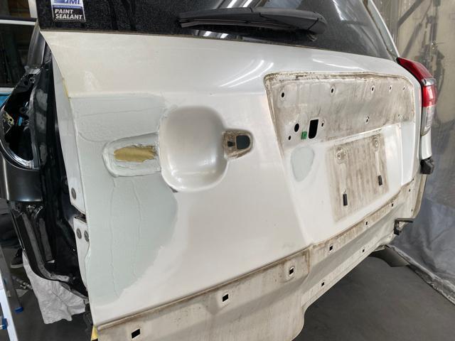 トヨタ　ヴァンガード　リア廻り補修　リアクォーター交換　070 ホワイトパール　保険事故　保険代理店　鈑金見積もり無料　車検見積もり無料　いわき市　ラプター塗装　アンダーコート　コーティング　パーツ塗装