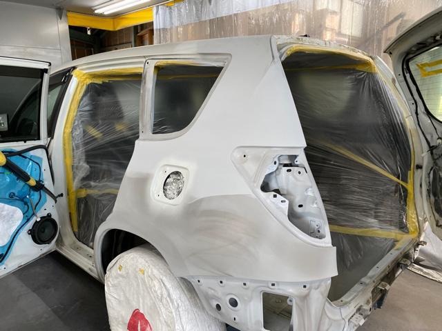 トヨタ　ヴァンガード　リア廻り補修　リアクォーター交換　070 ホワイトパール　保険事故　保険代理店　鈑金見積もり無料　車検見積もり無料　いわき市　ラプター塗装　アンダーコート　コーティング　パーツ塗装