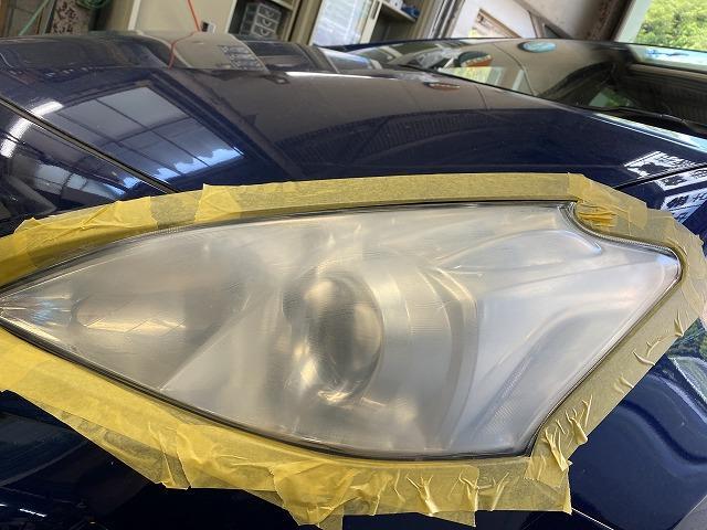 トヨタ　プリウス　ヘッドライト磨き　ヘッドライトコーティング　黄ばみ　白ボケ　劣化　リサイクルパーツ　新品パーツ　コーティング施工　いわき市　ヘッドライト塗装　スモーク塗装やってます