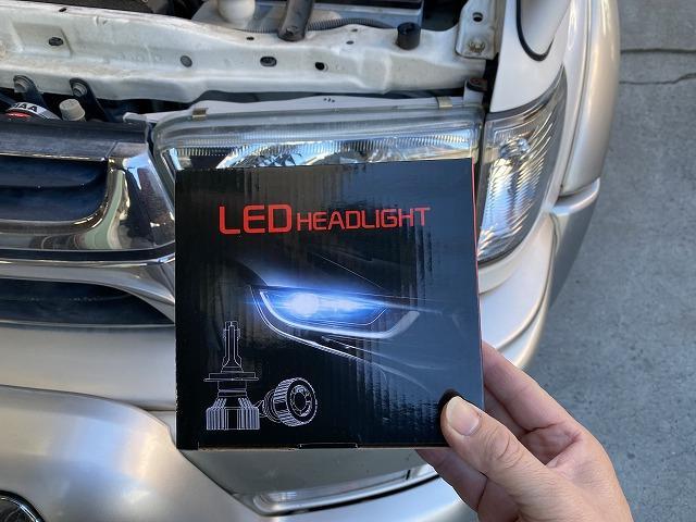 トヨタ　ハイラックスサーフ　ヘッドライトバルブ交換　LED　1年保証付き　ライトが明るくなる　車検対応　福島県いわき市　いわき市　