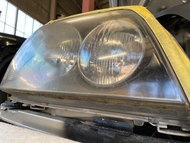 トヨタ　クラウンワゴン　ヘッドライト磨き　ヘッドライト劣化　黄ばみ　白ボケ　見づらい　暗い　ヘッドライト塗装　スモーク塗装　メンテナンス　くすみ　ヘッドライトコーティング　福島県いわき市　土日営業　簡易磨き　見積もり無料　