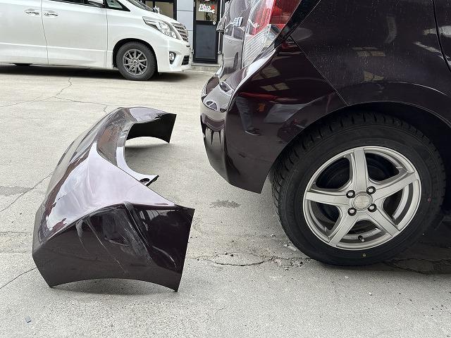 トヨタ　アクア　リヤバンパー交換　新品バンパー　中古パーツも探します　車体整備士がいる店　福島県いわき市　鈑金見積もり無料