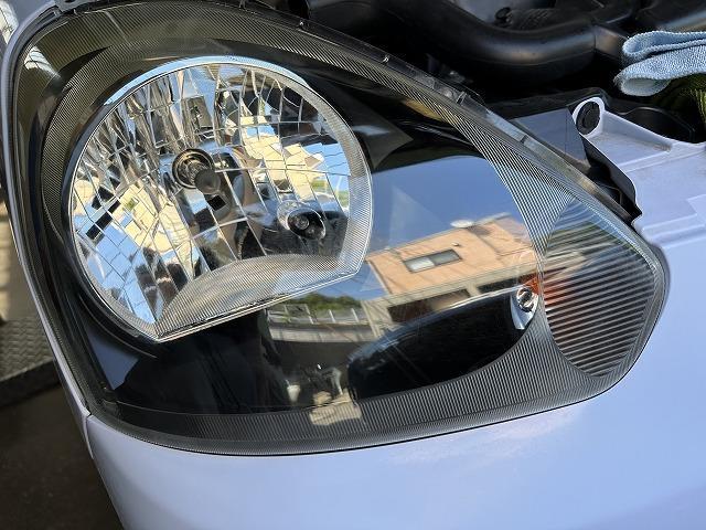 ダイハツ　ミライース　ヘッドライト磨き　ヘッドライトコーティング　ポリッシャー　黄ばみ取り　プロが磨くと違います　福島県いわき市内郷