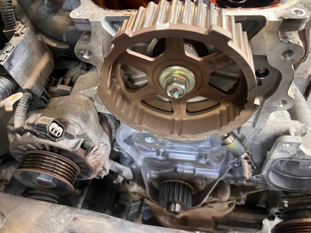 ゼストスパーク　エンジン関連修理・整備　タイミングベルト交換　ウォーターポンプ交換　サーモスタット交換　メンテナンス　消耗品の交換　10万キロ走ったら　いわき市　特定認証整備工場　鈑金塗装工場