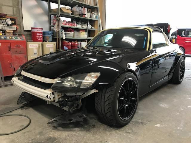 S2000　オーバーフェンダー　エアロ【明石市　傷へこみ直し　板金修理　塗装　取り付け　車検お任せください】