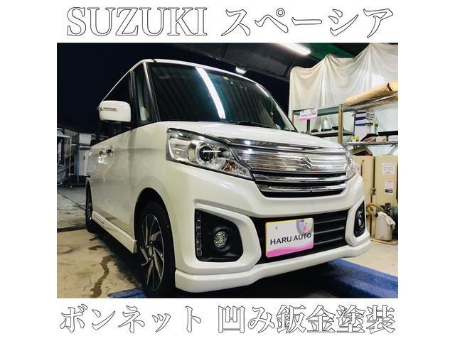 SUZUKI　スペーシア　ボンネットのヘコミ修理　鈑金塗装　茨木市