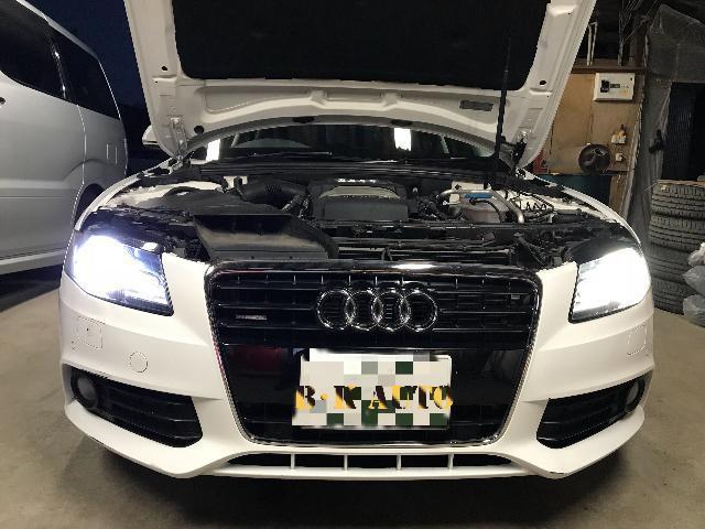 アウディ A4 ヘッドライト バルブ 交換 仙台市 宮城野区 社外 HID