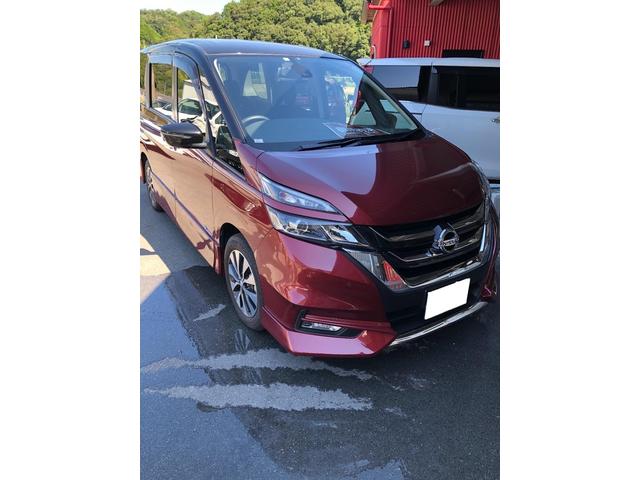 日産　セレナ　フロントバンパー修理【徳島市　傷へこみ直し　板金　塗装　車検　整備　メンテナンス　山崎ボデーワークス】