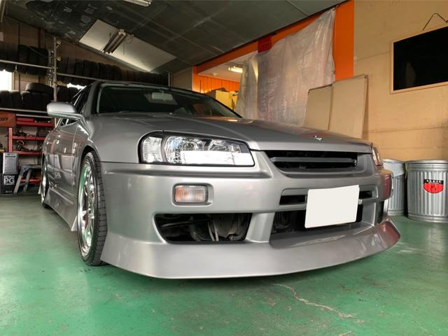 持込 スカイライン R34 ヘッドライトレンズ 殻割り 取替 HID 取付 新潟 長岡 見附 栃尾 柏崎 小千谷