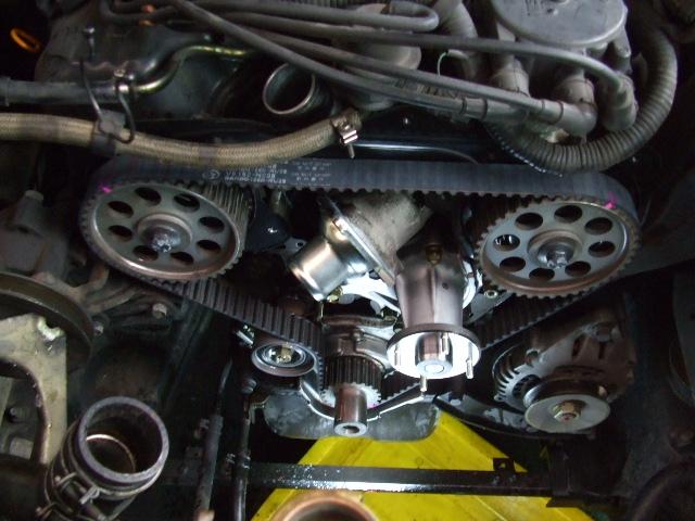 WY30  セドリック　タイミングベルト　ウオーターポンプ　カムオイルシール　クランクオイルシール　交換　エンジン調整　　車検　２４ヶ月点検