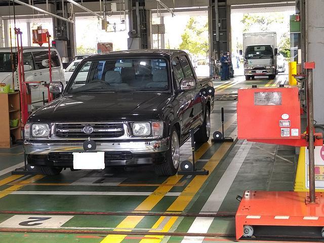 トヨタ　ハイラックダブルキャブ　RZN147改　販売納車整備　構造変更　改造申請　リヤリーフスプリング強度検討証　リーフ改造　緩衝装置　カスタム　ショップ　湘南　茅ケ崎　