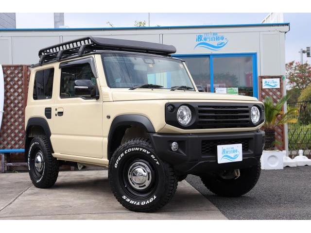 SUZUKI　 Jimny　スズキ　ジムニー　JB64W　カスタム　オーバーフェンダー塗装
リヤゲートカバー　同色ペイント　ホイール交換　　フロントグリル交換　ウインカーポジション配線　施工　カスタムショップ　湘南　茅ヶ崎　藤沢