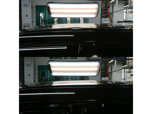 トヨタ ハリアーのルーフパネルのへこみのデントリペア