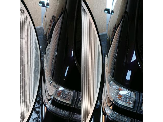 トヨタ ヴェルファイアのクォーターパネルの塗装剥がれのあるへこみのデントリペア