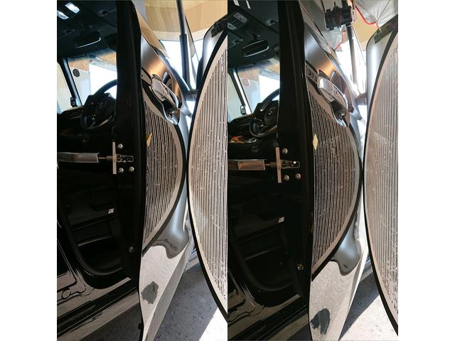 ホンダ N-BOXのフロントドアのパネル端が当たって曲がった所のデントリペア