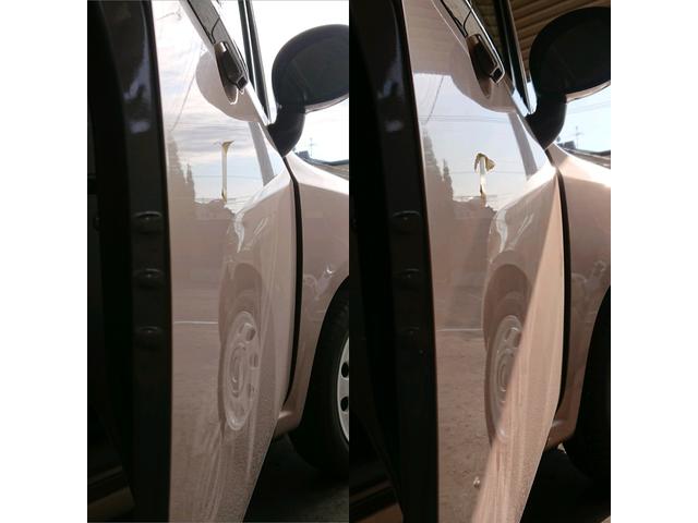 スズキ アルトラパンのフロントドアのへこみのデントリペア