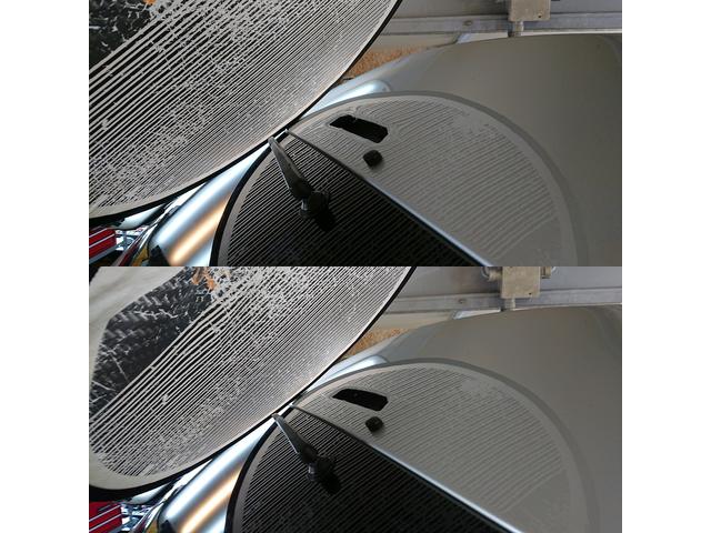 トヨタ ハイエースバンのバックドアのへこみのデントリペア