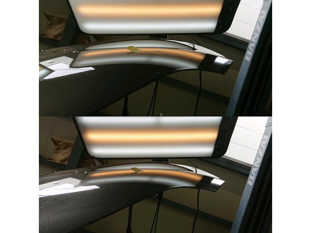 トヨタ カローラフィールダーのボンネットの凹みのデントリペア