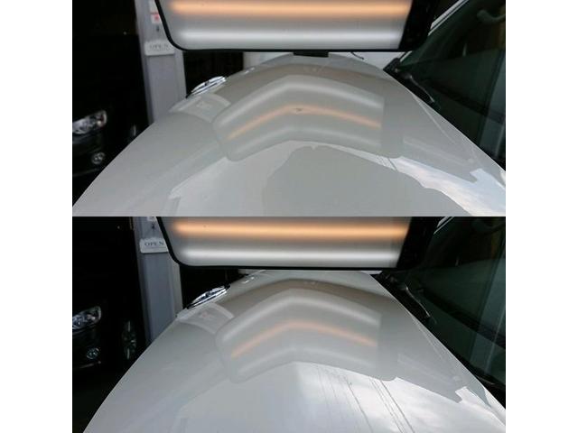 トヨタ ハイエースバンのボンネットの凹みのデントリペア