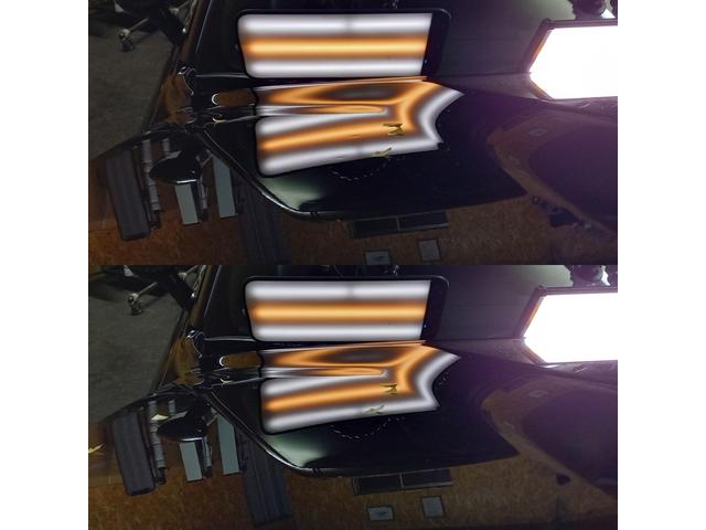 ダッチ チャレンジャーのボンネット、ルーフ、Cピラー、フロントフェンダーの複数箇所の凹みのデントリペア