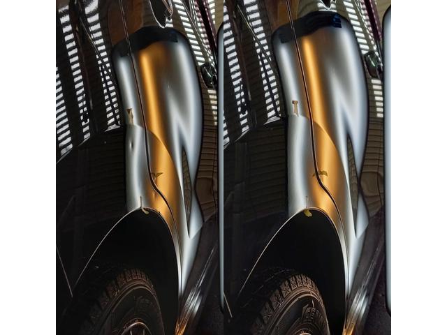 マツダ AZワゴンの右クォーターパネル、両側フロントフェンダー、左リアドアのデントリペア