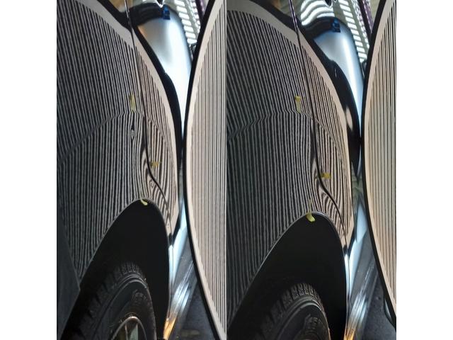 マツダ AZワゴンの右クォーターパネル、両側フロントフェンダー、左リアドアのデントリペア