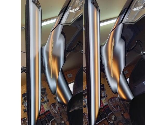 マツダ AZワゴンの右クォーターパネル、両側フロントフェンダー、左リアドアのデントリペア