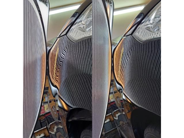 マツダ AZワゴンの右クォーターパネル、両側フロントフェンダー、左リアドアのデントリペア