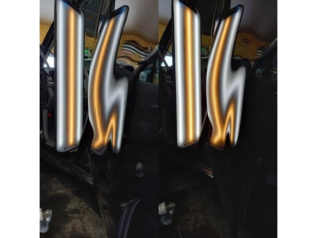 マツダ AZワゴンの右クォーターパネル、両側フロントフェンダー、左リアドアのデントリペア