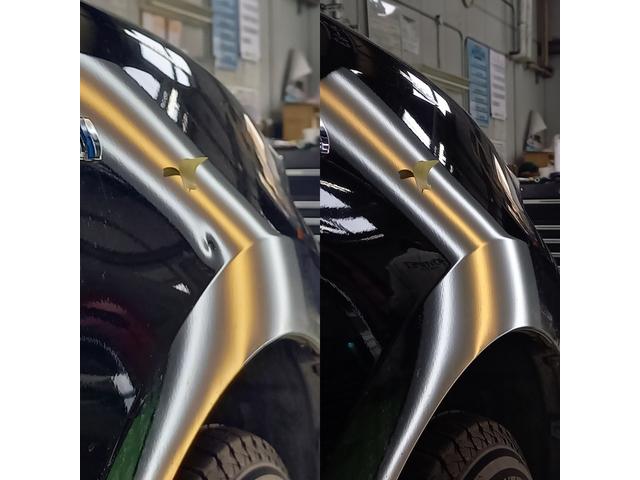 トヨタ ハリアーのフロントフェンダーの凹みのデントリペア