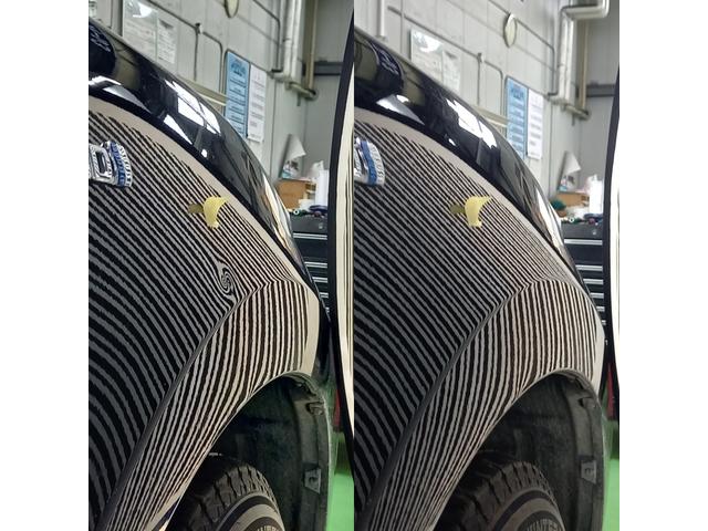 トヨタ ハリアーのフロントフェンダーの凹みのデントリペア