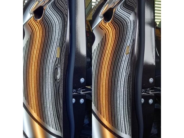 トヨタ ルーミーのフロントドアの凹みのデントリペア