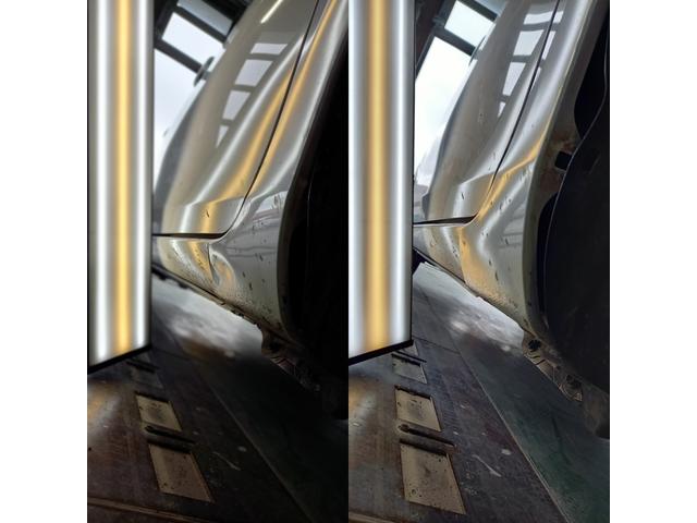 トヨタ オーリスのフロントフェンダーとロッカーパネル2箇所の凹みのデントリペア