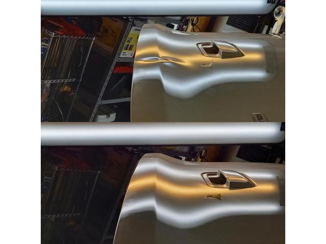 スズキ ワゴンRのバックドアパネルの凹みのデントリペア