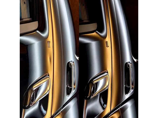 トヨタ ハイエースのフロントドアの凹みのデントリペア