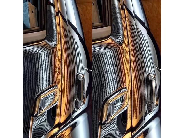 トヨタ ハイエースのフロントドアの凹みのデントリペア