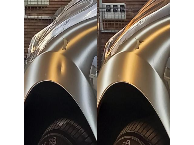 スバル アウトバックのフロントフェンダーの凹みのデントリペア