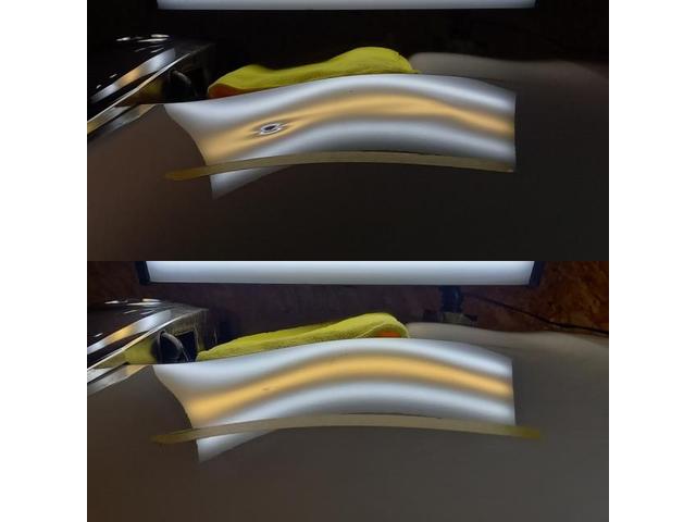 トヨタ ノアのバックドアパネルの鋭角なへこみのデントリペア