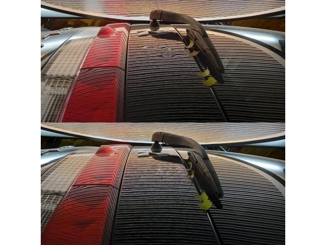 三菱 デリカD5のバックドアパネルとクォーターパネルのへこみのデントリペア