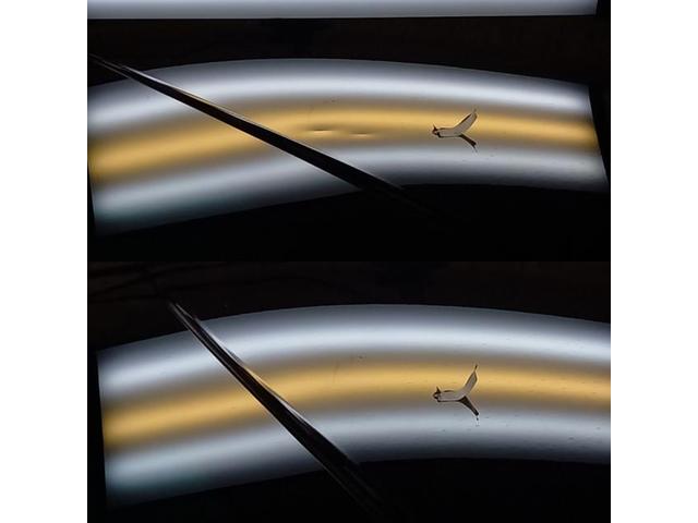 トヨタ ヴェルファイアのフロントガラスのウィンドリペアとルーフ、フロントフェンダー、スライトドア7箇所のへこみのデントリペア