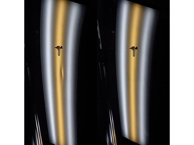 トヨタ ヴェルファイアのフロントガラスのウィンドリペアとルーフ、フロントフェンダー、スライトドア7箇所のへこみのデントリペア