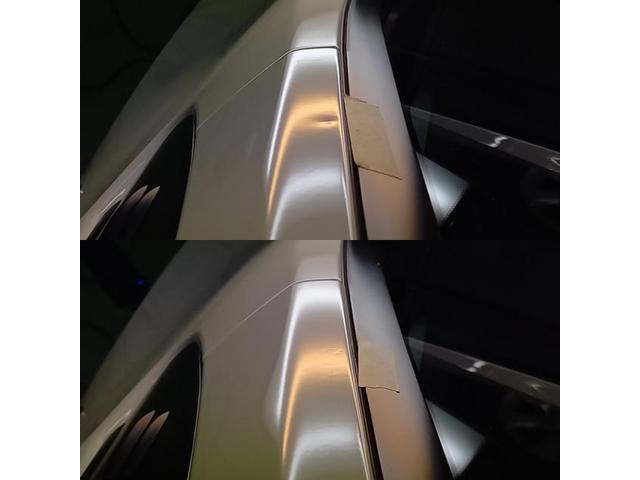 トヨタ プリウスのAピラーのへこみのデントリペア