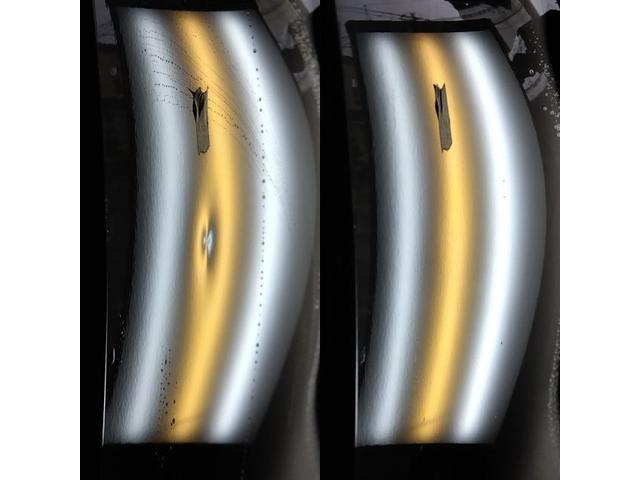 MITSUBISHI Outlanderのフロントドアのえくぼのへこみのデントリペア