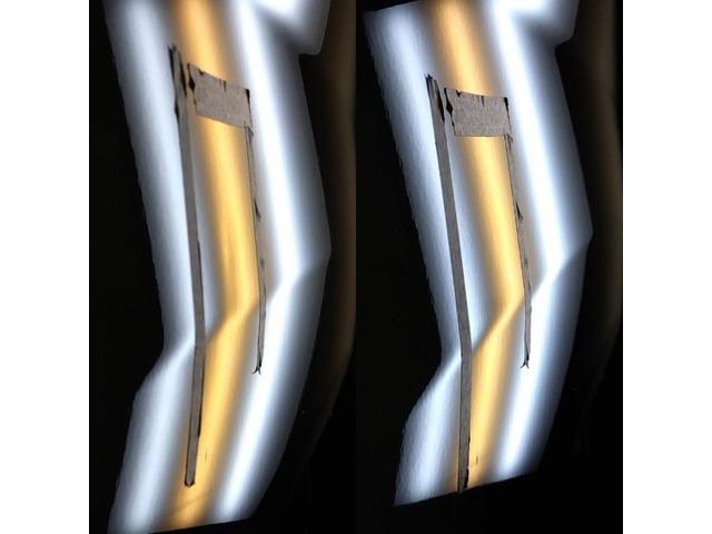 TOYOTA RIZEのフロントドアのドアパンチのようなへこみをデントリペア