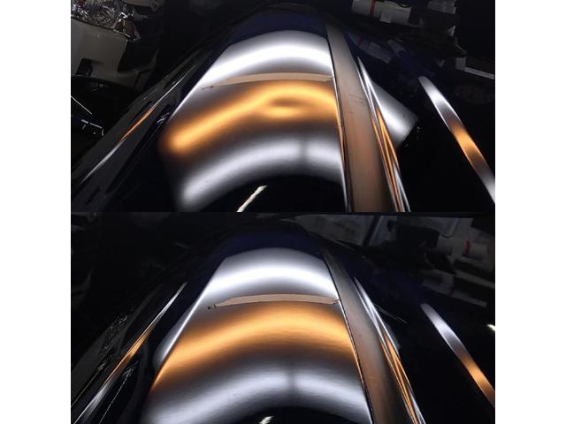トヨタ プリウスのフロントフェンダーとルーフサイドピラー２箇所のへこみのデントリペア