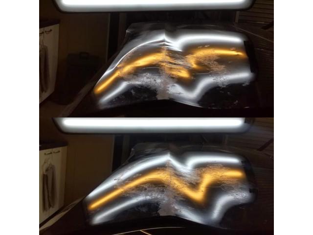 ホンダ ヴェゼルのフロントドアの広範囲のへこみのデントリペア