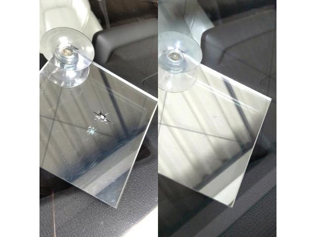 マツダ CX-8の飛び石が当たってひび割れしたフロントガラスのウィンドリペア